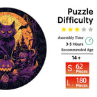 Halloween Cat & Pumpkin Wooden Puzzle for Adults – Irregular Jigsaw