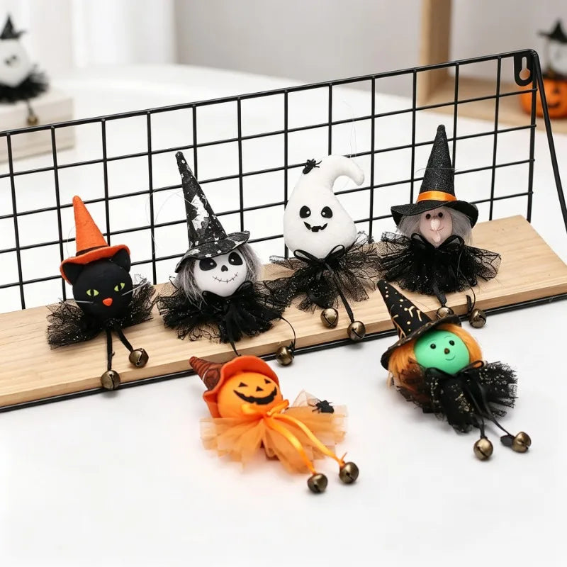 Halloween Plush Hanging Ornaments – 6-Piece Spooky Set