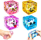 Set of 4 Halloween slow-rising squishy stress cubes arranged neatly on a clean white background.