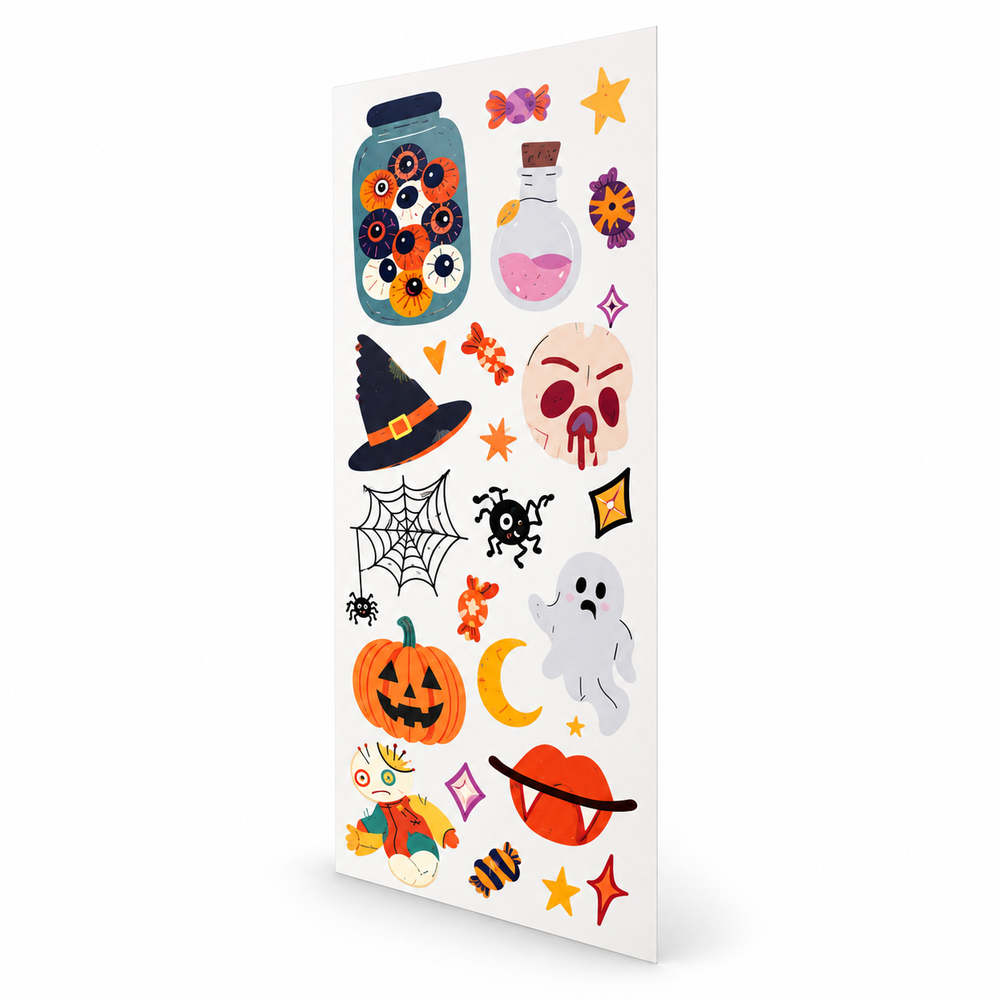 190 Pcs Halloween Temporary Tattoos for Kids Party Favors viewed three-quarter left on white
