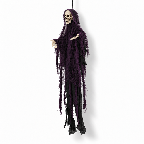 3-Pack Hanging Halloween Skeleton Ghost Grim Reaper Props single prop viewed three-quarter left on white