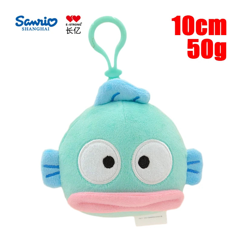 Hangyodon plush keychain classic version, 10cm Sanrio soft toy charm.