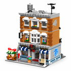 Hardware Store modular building-block set in white studio, front three-quarter view