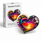 Heart Blossom Wooden Jigsaw Puzzle Colorful Floral Art Puzzle with Unique Pieces