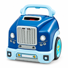 Blue mechanic engine playset, complete closed-hood front three-quarter view on white.