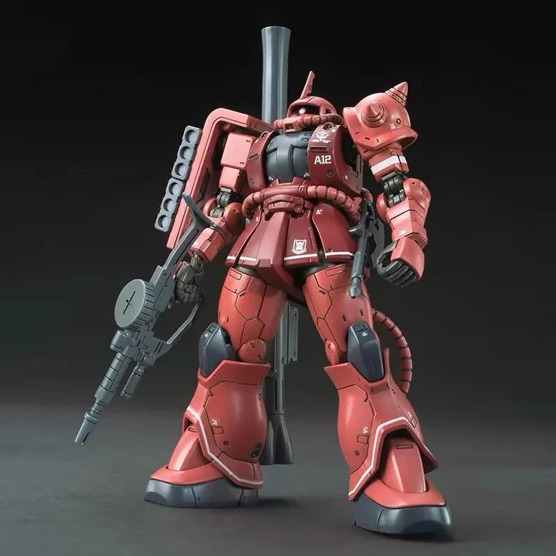 HG 1/144 red comet zaku assembly model kit standing pose studio background