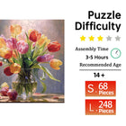 Mindful Petals: Colorful Flowers High-Difficulty Wood Jigsaw