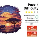 Golden Horizon: High-Difficulty Sunset Scenery Grassland Wooden Puzzle