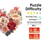 Eternal Bloom: High-Difficulty Love-Flower Animal Shaped Wooden Puzzle