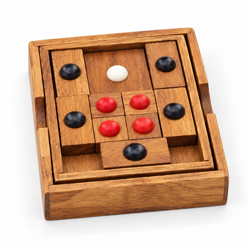 Huarong Road Wooden Logic Puzzle - Brain Teaser Strategy Game - alternate view
