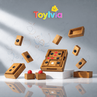 Huarong Road Wooden Logic Puzzle - Brain Teaser Strategy Game