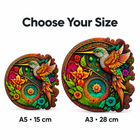 Hummingbird wooden puzzle size comparison: A5 15 cm and A3 28 cm