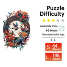 Hummingbird Wooden Jigsaw Puzzle Unique Animal Shaped Pieces Floral Art Puzzle