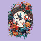 Hummingbird Wooden Jigsaw Puzzle Unique Animal Shaped Pieces Floral Art Puzzle
