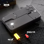 IC380 folding phone deformation soft bullet toy shown folded in black color