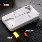 IC380 folding phone deformation soft bullet toy shown folded in silver color