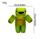 25cm Jelly Plush Toy - Minecraft Style Pixelated Green Slime Gamer Stuffed Doll