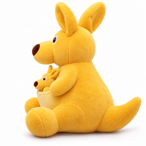 Kangaroo Yellow Children's Plush Toy Joey Pouch Stuffed Animal - alternate view
