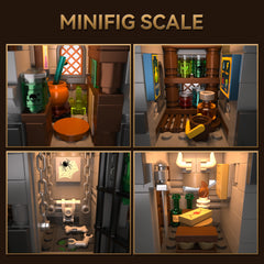 Teen builder assembling the Knight's Fortress castle model on table display for Christmas gift.