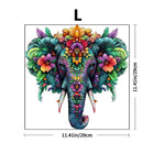 Tropical Floral Elephant Wooden Puzzle with Unique Pieces