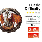 Dragon Wooden Puzzle for Adults - Irregular Animal Shaped Jigsaw