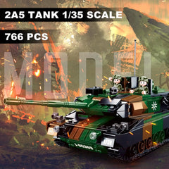 Leopard 2A4 tank configuration showing conversion capability of the dual-form 766 piece building blocks military model.