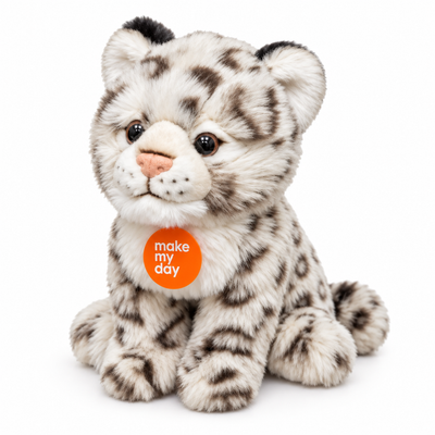 35CM leopard plush toy left-facing studio image
