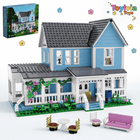 Lorelai Girls Movie House Building Set - 1107Pcs Blue Palace Model