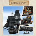 Black Pirate Ship Building Blocks Set - 1424pcs Skeleton Ghost Boat Model