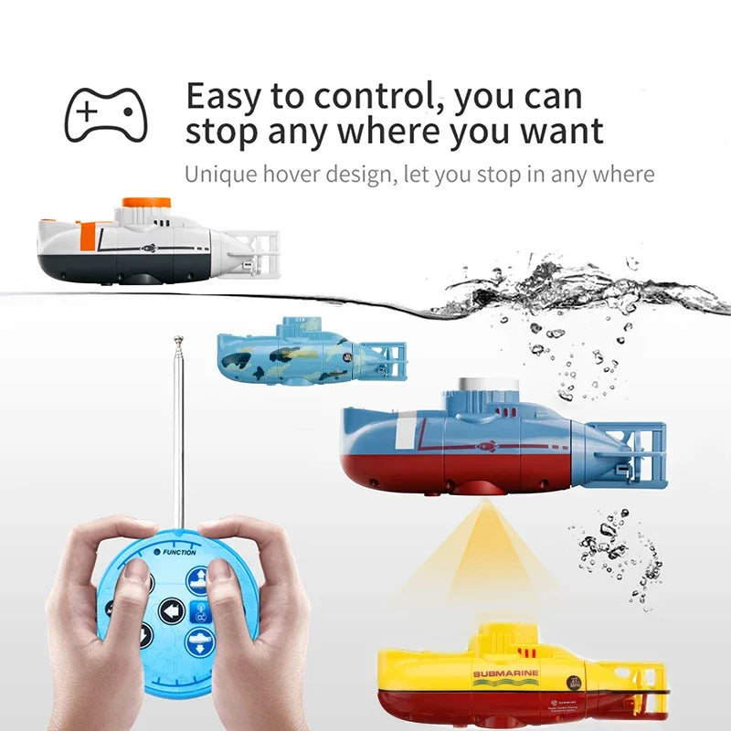 Toy submarines with remote control on a white background