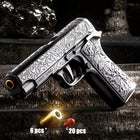 M1911 Engraved Pattern Soft Bullet Pistol Gun - Shell Throwing Blowback Blaster