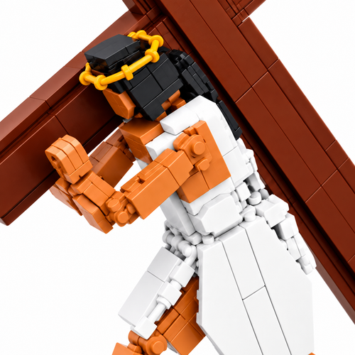 515PCS Jesus Cross Building Blocks 2-in-1 Crucifixion Model - alternate view