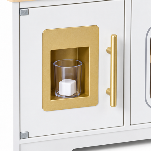 Kids Wooden Play Kitchen Realistic Lights Sounds White - alternate view