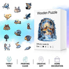 Magical Winter Wolf Forest Wooden Puzzle - Artistic Handicraft Decor