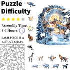 Magical Winter Wolf Forest Wooden Puzzle - Artistic Handicraft Decor