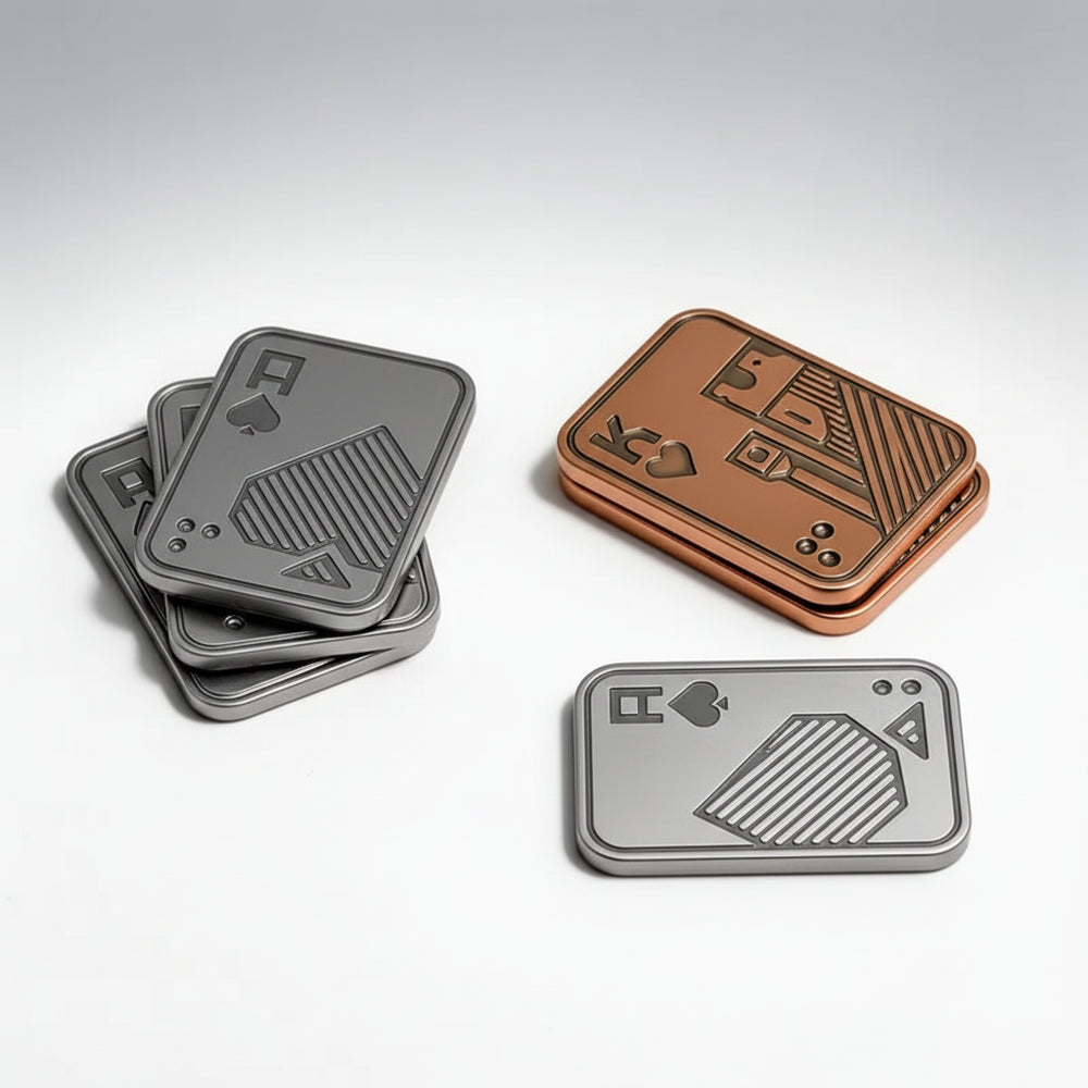 Magnetic EDC Poker Ace Fidget Slider Metal 3-Layer Desk Toy