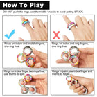 3PCS Magnetic Rings Fidget Toy Set Spinner Rings Desk Toy