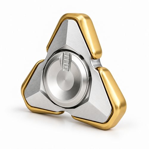 Magnetic Open-Armor Fidget Spinner, right-side three-quarter view
