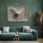 High-definition detail of the eagle's eye and sharp beak within the 1000-piece puzzle.