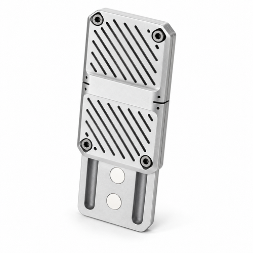 Silver mechanical magnetic push-card fidget