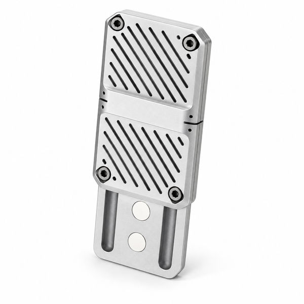 Silver mechanical magnetic push-card fidget