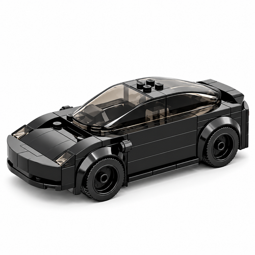 The Midnight Commuter: 185-Piece Black City Car DIY Construction Kit product photo