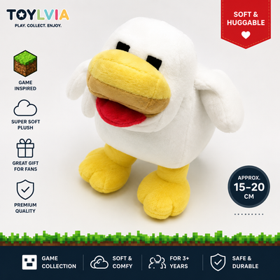 Minecraft Chicken Plush Toy – Soft Stuffed Game Character Doll