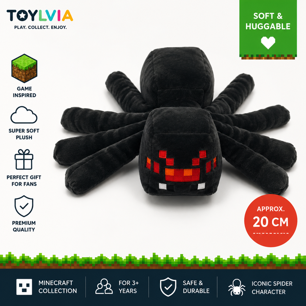 Minecraft Spider Plush Toy – Soft Stuffed Game Character Doll