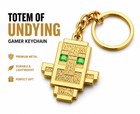 Minecraft Totem of Undying Metal Keychain – Game Inspired Gold Pendant