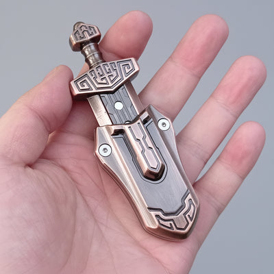 Mini Sword Metal Magnetic Push Card EDC Fidget Pendant