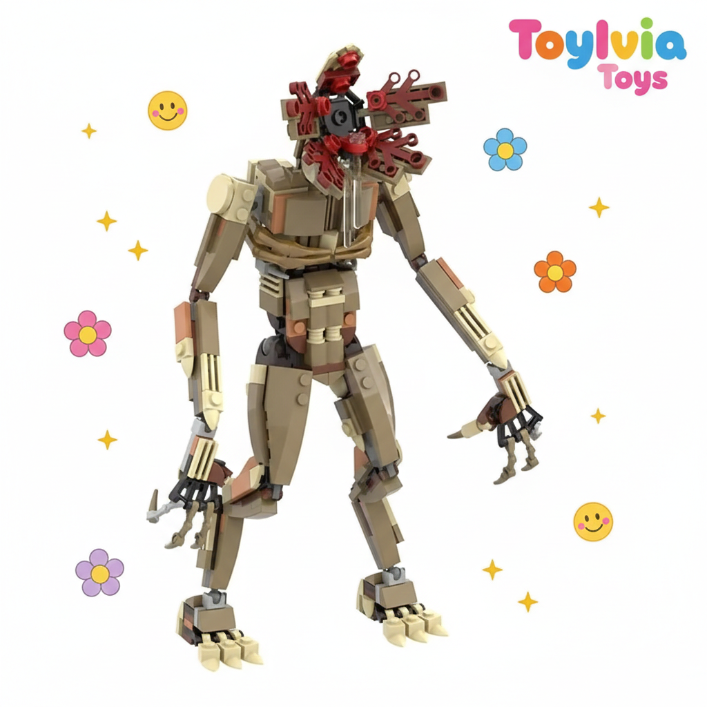 Toy robot figure with colorful flowers and 'Toyliuia Toys' branding on a white background Main image