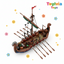 Toy ship model with oars on a white background, featuring the Toyliuia Toys brand.