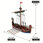 MOC Medieval Viking Ship Building Blocks Set (463 PCS) - Ocean Adventure Boat Model | Toylvia™