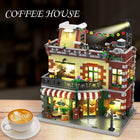 City Coffee House Building Set | 1589PCS Cafe with Stage Lights | ToyIvia